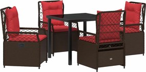 vidaXL Kert étkező szett 5 pcs Barna polirattan