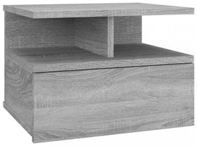 2 db szürke sonoma szerelt fa fali éjjeliszekrény 40x31x27 cm