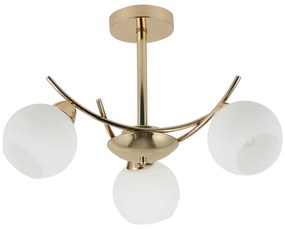 Fehér-aranyszínű mennyezeti lámpa üveg búrával 36x52 cm Amos – Candellux Lighting