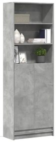 betonszürke szerelt fa magasszekrény LED-ekkel 69x32,5x200 cm