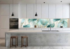 Wallplex konyhahátfal Pastel Leaves (Méret: 60x240)
