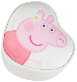 Fehér bársony gyerek puff Peppa Pig – Roba