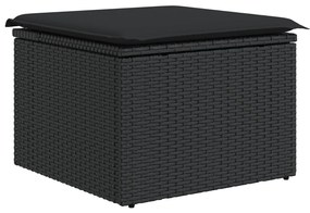 6 részes Kertibútor szett párnákkal Fekete Poli Rattan, 2 személyes kertibútor párnákkal Fekete Poli Rattan
