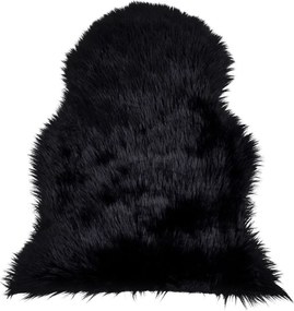 Lambskin báránybőr szőnyeg, műbőr 50x85 cm, Fekete
