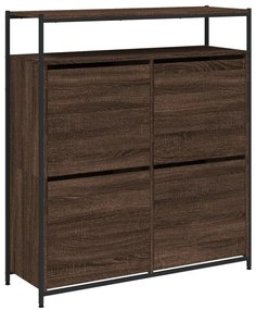 barna tölgy cipőszekrény 4 kihajtható fiókkal 100x34x112 cm