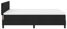 Boxspring Ágy Matracccal és LED Fénnyel Fekete 140x190 cm Szövet