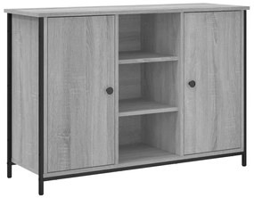 szürke sonoma színű szerelt fa tálalószekrény 100x35x70 cm