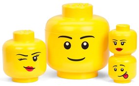 Sárga fej alakú tárolódoboz, fiú, 10,5 x 10,6 x 12 cm - LEGO®