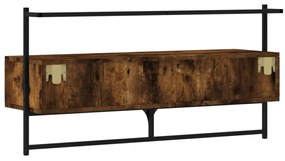 füstös tölgy színű szerelt fa fali TV szekrény 100,5x30x51 cm