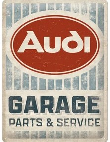 Fém tábla Audi Garage - Parts & Service, (30 x 40 cm)