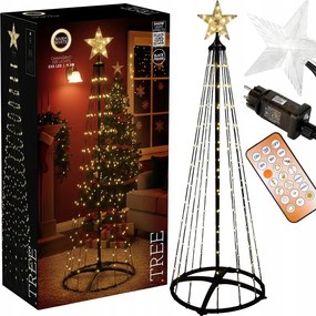 Karácsonyfa Világító Kültéri Kerti Dekoráció Lámpákkal 300 cm