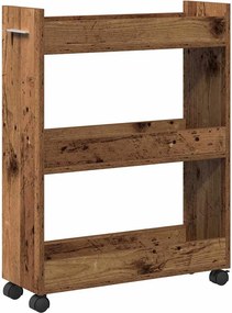 vidaXL Cabinet kerékkel Öreg fa 60 x 22 x 79 cm