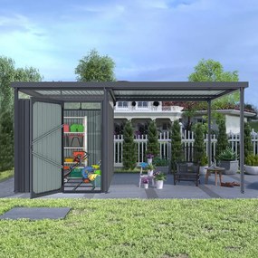 Avenberg MAGNUS Kerti ház fényáteresztő ablakokkal + bővítés 2.5 x 4.9 m - Premium