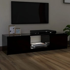 fekete TV-szekrény LED lámpákkal 140 x 40 x 35,5 cm