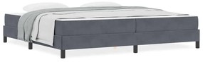 Boxspring ágy matraccal Sötétszürke 200 x 200 cm Bársony