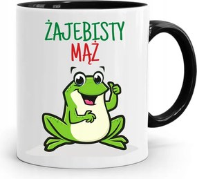 Bögre Ajándék Fekete Fiúnak Békás Férj nyomott mintával