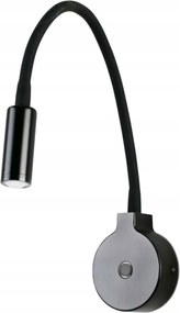 Faro Pixie Led fali lámpa fekete, flexibilis karral, érintőkapcsolóval