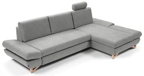 Ággyá nyitható kárpitozott L-alakú sarokülőgarnitúra AVESTA jobb oldali szürke