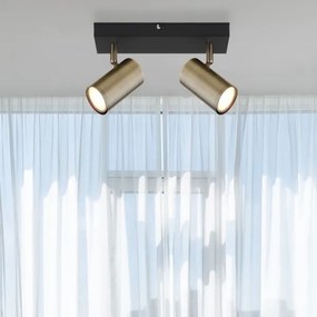 Globo 57911-2M - ROBBY 2xGU10/35W fekete/messing spotlámpa