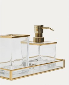 Aranyszínű üveg fogkefetartó pohár Soanet – Kave Home