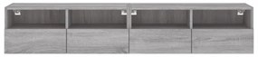 2 db szürke sonoma szerelt fa fali TV-szekrény 80 x 30 x 30 cm