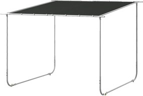 Outsunny Pergola, kb. 3 x 3m Pavilon, Teraszfedés UV Védelemmel, Homokzsákok, Kerti Sátor, Terasz Sátor Kerekekkel Erkélyre, Oxford, Sötétszürke | Aos