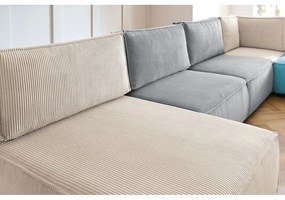 Kordbársony sarokkanapé ("U" alakú-variálható) Nihad modular – Bobochic Paris