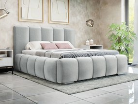 Franciaágy 180 cm Leskana (szürke) (ágyráccsal) (tárolóhellyel). 1104366