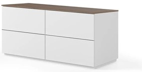 Fehér komód diófa dekoros fiókokkal és fedlappal, 120 x 54 cm Join - TemaHome