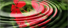 Absztrakt kép - virágok hullámokban (120x50 cm)