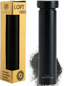 Borsődaráló Kézi 24,5cm Só És Bors Daráló Fából Fekete