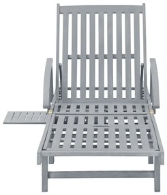 Tömör akácfa kerti napozóágy párnával