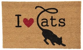 Lábtörlő 75x45cm,kókusz-PVC,I Love Cats