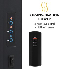 Klarstein Lausanne Vertical, elektromos kandalló, 2000 W, heti időzítő, fehér