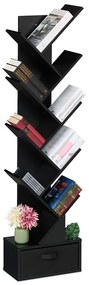 10 szintes könyvespolc, fekete