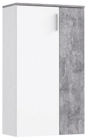 ETON cipősszekrény, fehér/szürke betonhatású