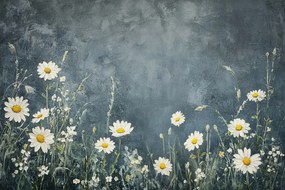Fotótapéta Flizelina Rét Virágok Margaréta Kamilla Textúra 416x254 ragasztó