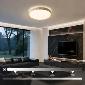 Brilagi-LED Fényerőszabályozható mennyezeti lámpa CORVO LED/72W/230V 3000-6000K fa dekor átm. 50 cm + távirányító