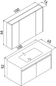 Arno mosdószekrény, 100 cm – TR785PNC1506