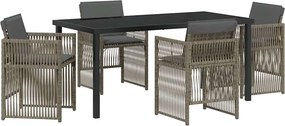 vidaXL Kert étkező szett 5 pcs Szürke Porszórt acél