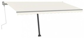 krémszínű kézzel kihúzható póznás napellenző 400 x 350 cm