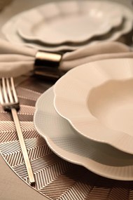 26 részes porcelán étkészlet krém