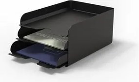 Irattálca, fém, 3 részes, ALBA, fekete (IAL34)