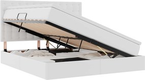 vidaXL Tárolós Ágy matracmal tárolóval Tiszta Fehér 180 x 200 cm Műbőr