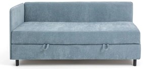 Kék kárpitozott ágyneműtartós egyszemélyes ágy matraccal 90x200 cm Avela – Bonami Selection