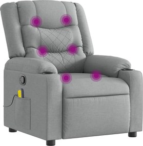 vidaXL világosszürke szövet dönthető masszázsfotel