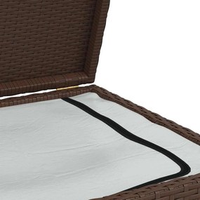 Barna Polyrattan Kerti Tárolóláda 120 X 50 X 60 Cm