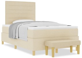 Box Spring ágy matraccal &amp; pad krém 120x190 cm szövet