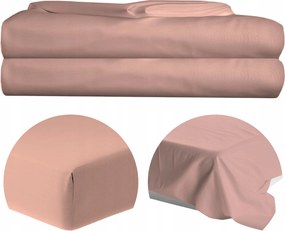 Lepedő gumi nélküli 160x200 cm mikroszálas anyagból, Púder Rózsaszín Lengyel Koney