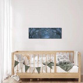 Egy erdő képe a ködben (órával) (90x30 cm)